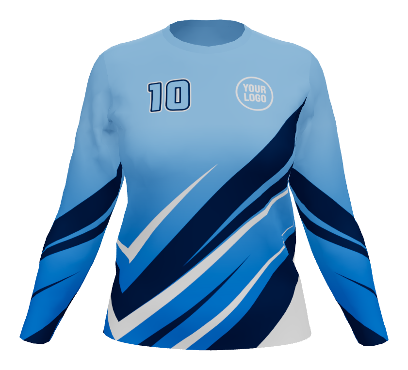 Striker Female Long Sleeve Fitted V-Neck jersey, design 03